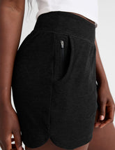 black 3" inseam shorts with pockets.